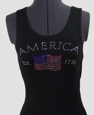 American Flag Rhinestone Shirt