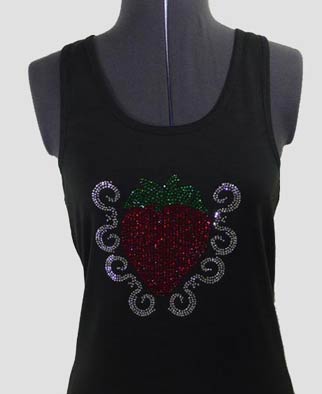 Strawberry Crest Rhinestone Shirt