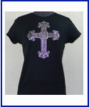 Crystal & Rhinestud Cross shirt