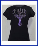 Faith and cross rhinestone shirt