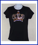 Gold and Clear Crown Rhinestone and Rhinestud Shirt