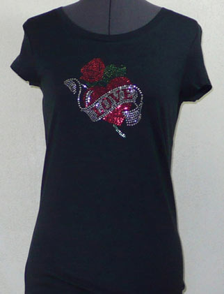 Heart with love Rhinestone Shirt