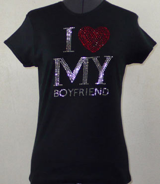 I Love My Boyfriend Rhinestone Shirt
