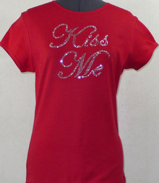 Kiss Me rhinestone Shirt