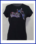 Large Modern Bike Rhinestone Shirt