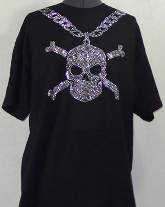 Chain with Skull Rhinestone Shirt lg