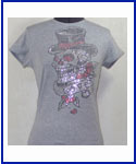 Skull Top Hat Love Rhinestone Shirt