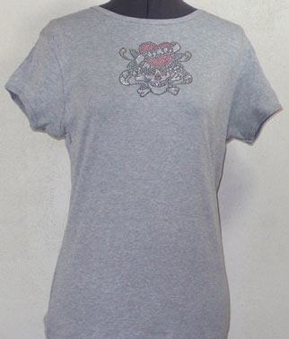 Skull Love Kills Slowly Rhinestone Shirt sm