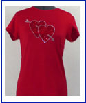 Two Hearts and Arrow Rhinestone Shirt