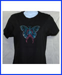 Butterfly Pink Ribbon Rhinestone Shirt