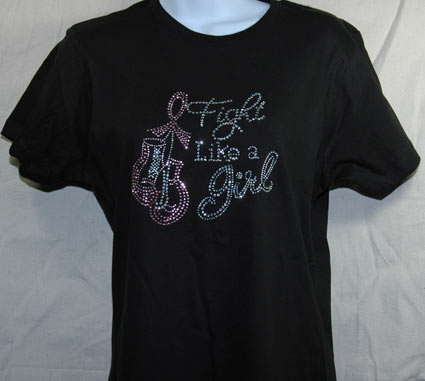 Fight Like A Girl Rhinestone Shirt