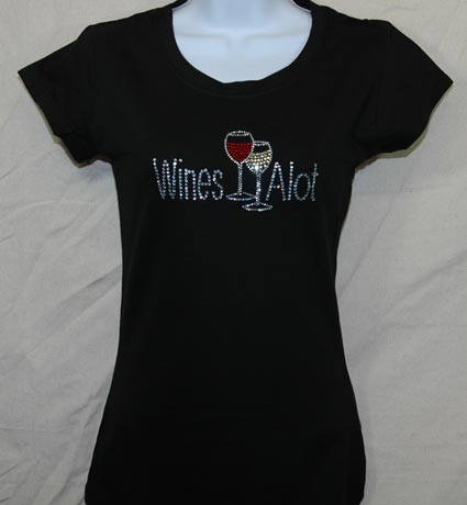 Wines Alot Rhinestone Shirt