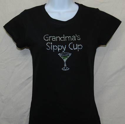 Grandma's Sippy Cup Rhinestone Shirt