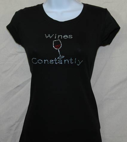 Wine Constantly Rhinestone Shirt