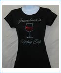 Grandma's Sippy Cup with wine glass Rhinestone Shirt