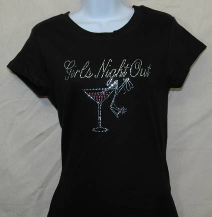 Girls Night Out with martini glass Rhinestone Shirt