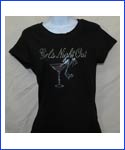 Girls Night Out with martini glass Rhinestone Shirt