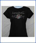 Baseball Mom Curly Rhinestone Shirt